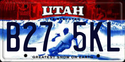 UT license plate B275KL