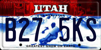 UT license plate B275KS