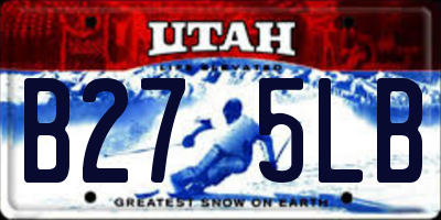 UT license plate B275LB