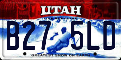 UT license plate B275LD
