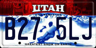 UT license plate B275LJ
