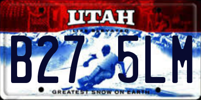 UT license plate B275LM