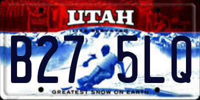 UT license plate B275LQ