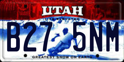 UT license plate B275NM
