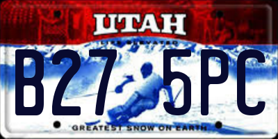 UT license plate B275PC