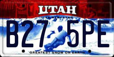 UT license plate B275PE