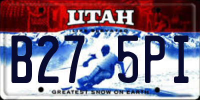 UT license plate B275PI