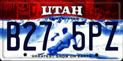 UT license plate B275PZ
