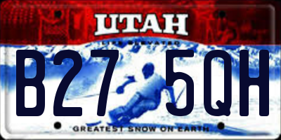 UT license plate B275QH