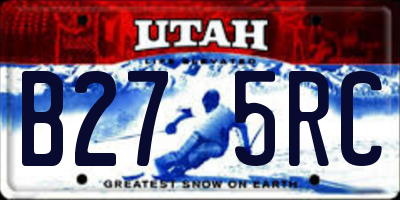 UT license plate B275RC