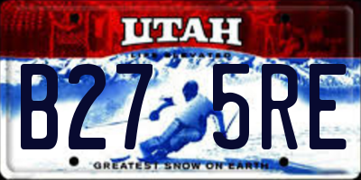 UT license plate B275RE