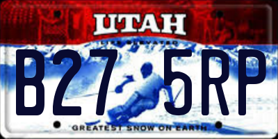 UT license plate B275RP