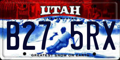UT license plate B275RX