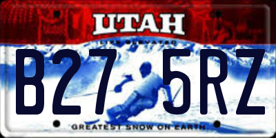 UT license plate B275RZ