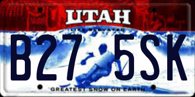 UT license plate B275SK