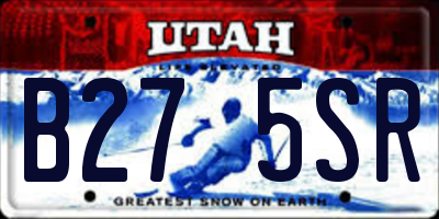 UT license plate B275SR