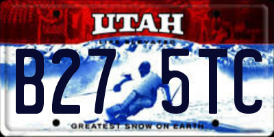 UT license plate B275TC