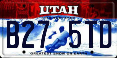 UT license plate B275TD