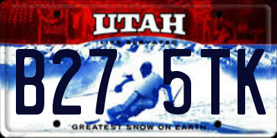 UT license plate B275TK