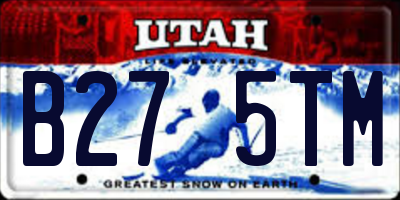UT license plate B275TM