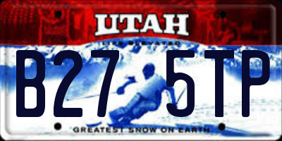 UT license plate B275TP
