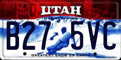 UT license plate B275VC