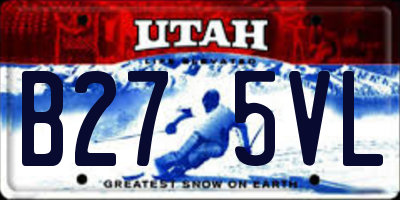 UT license plate B275VL