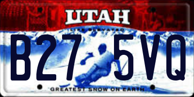 UT license plate B275VQ