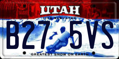 UT license plate B275VS
