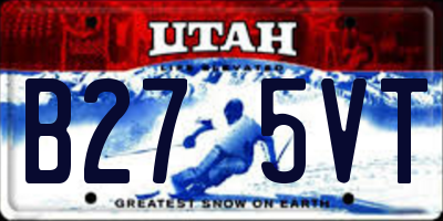 UT license plate B275VT