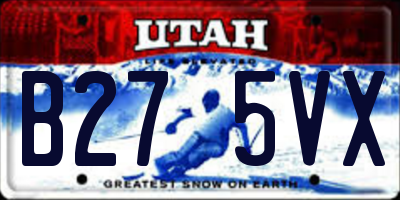 UT license plate B275VX