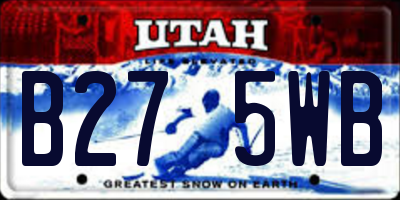 UT license plate B275WB