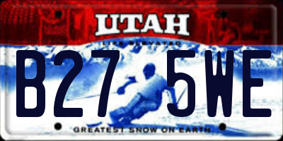 UT license plate B275WE