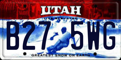 UT license plate B275WG