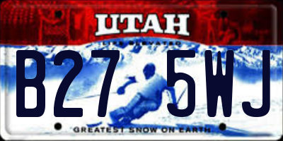 UT license plate B275WJ