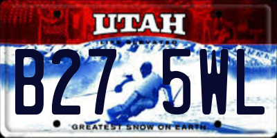 UT license plate B275WL