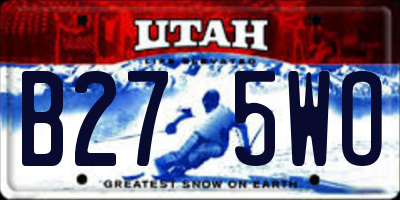 UT license plate B275WO