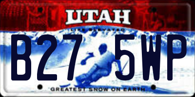 UT license plate B275WP