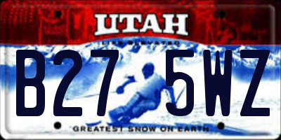 UT license plate B275WZ