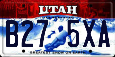 UT license plate B275XA