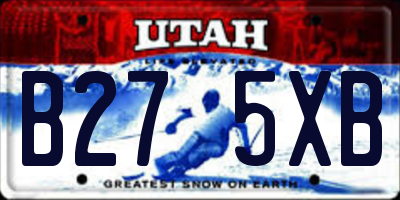UT license plate B275XB