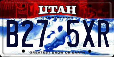 UT license plate B275XR