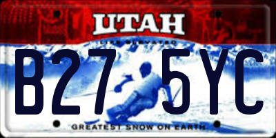 UT license plate B275YC