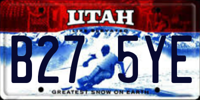 UT license plate B275YE