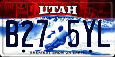 UT license plate B275YL