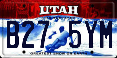 UT license plate B275YM