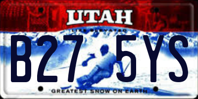 UT license plate B275YS
