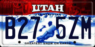 UT license plate B275ZM