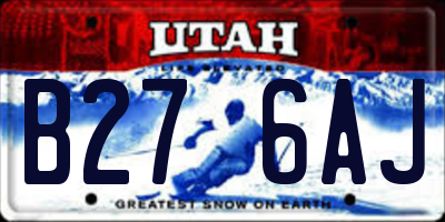 UT license plate B276AJ