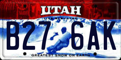 UT license plate B276AK
